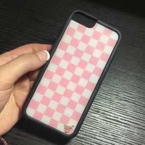 Pink Checkers Wildflower Case